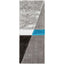 Mori Modern Abstract Geometric 3D Textured Shag Grey Blue Rug LOL-17