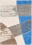 Remi Contemporary Geometric Boxes 3D Textured Shag Grey  Light Blue Rug LOL-27