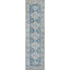 Habra Machine Washable Vintage Medallion Oriental Light Blue Flat-Weave Distressed Rug LOT-16