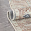 Binita Machine Washable Vintage Medallion Oriental Ivory Rust Flat-Weave Rug LOT-242-