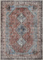 Menda Machine Washable Vintage Bohemian Meallion Oriental Blush Flat-Weave Distressed Rug LOT-30