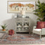 Menda Machine Washable Vintage Bohemian Meallion Oriental Blush Flat-Weave Distressed Rug LOT-30