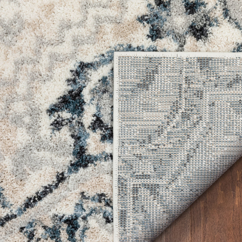 Carpi Vintage Bohemian Medallion Blue Rug MA-54