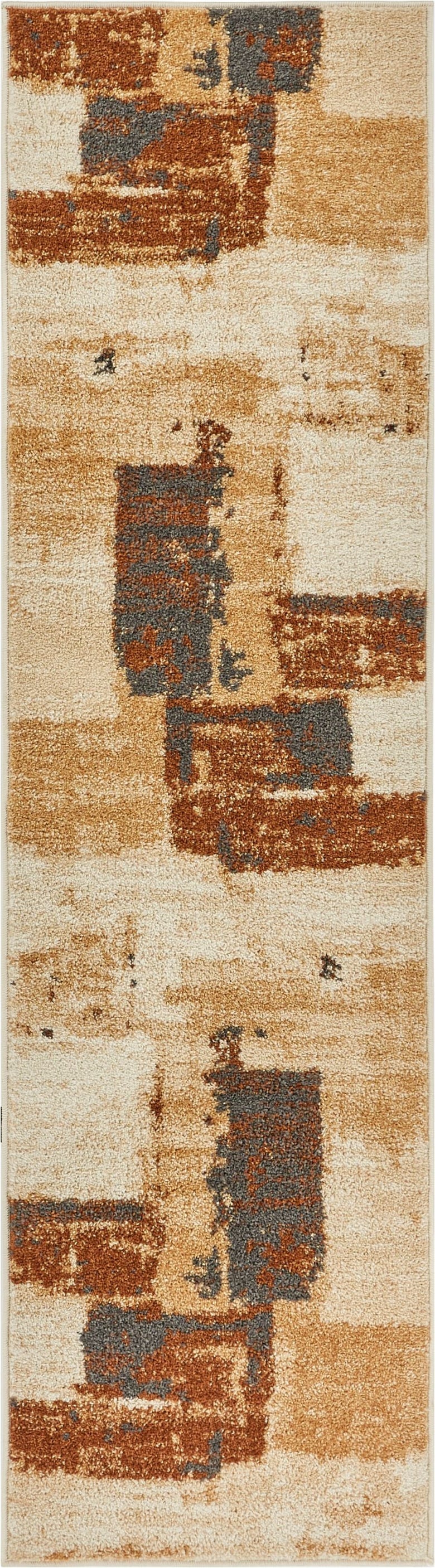 Central Park Brown Abstract Brushstrokes Rug MC-158