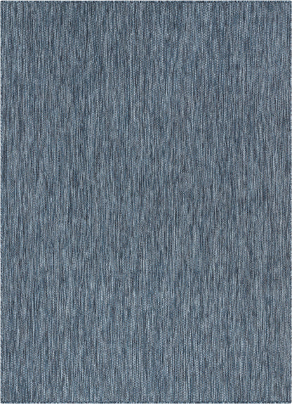 Leif Nordic Geometric Pattern Indoor Outdoor Blue Flatweave Rug MED-144