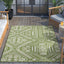 Khalo Tribal Indoor/Outdoor Green Flat-Weave Rug MED-225