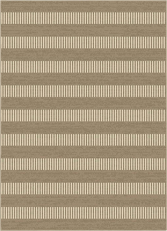 Stria Modern Stripes Indoor/Outdoor Beige Flat-Weave Rug MED-242