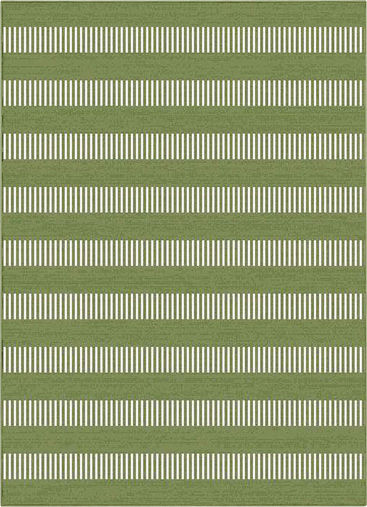 Stria Modern Stripes Indoor/Outdoor Green Flat-Weave Rug MED-245