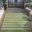 Stria Modern Stripes Indoor/Outdoor Green Flat-Weave Rug MED-245
