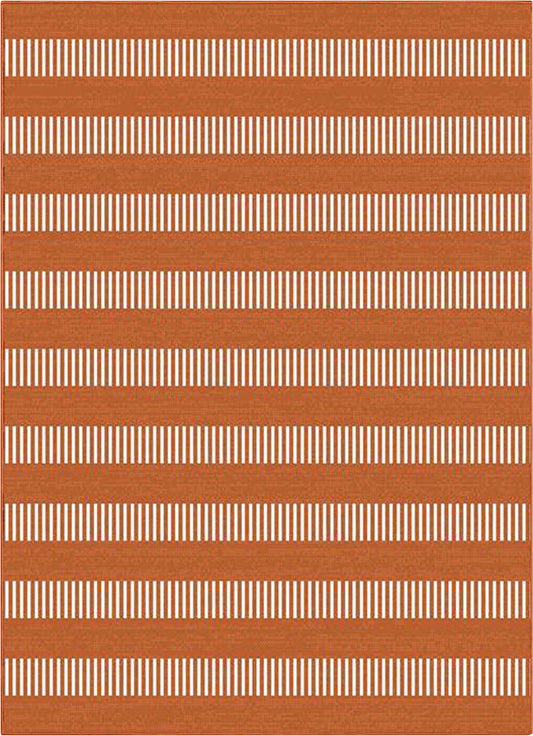 Stria Modern Stripes Indoor/Outdoor Orange Flat-Weave Rug MED-249