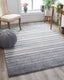 Bauer Grey Modern Solid And Striped Rug MG-07
