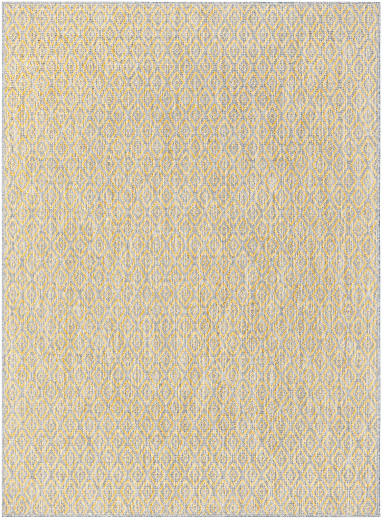 Sienna Modern Solid Pattern Yellow Flat-Weave Indoor/Outdoor Rug MIL-101