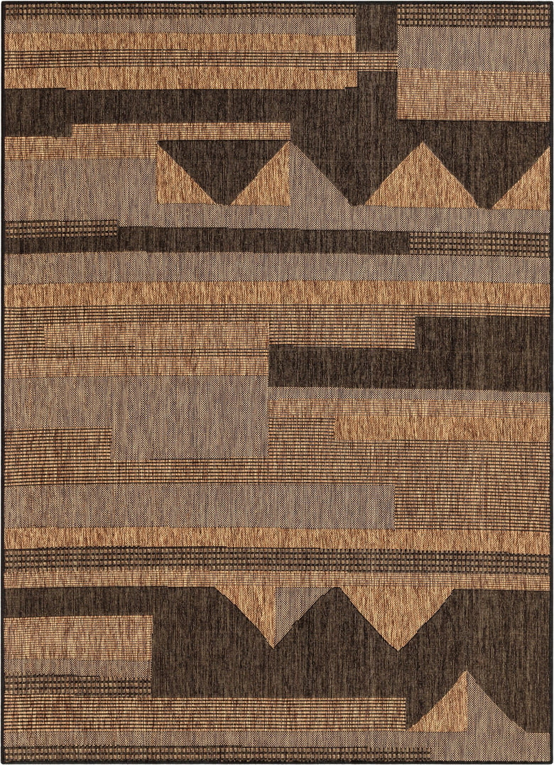 Conan Tribal Geometric Abstract Grey Ivory Indoor Outdoor Jute Rug MIL-77
