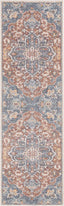 Amiens Vintage Bohemian Medallion Oriental Botanical Blue Red Rust Rug MIR-34