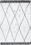 Soyala Tribal Diamond Lattice Pattern Grey High-Low Textured Pile Rug MYA-47