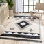 Una Moroccan Diamond Medallion Pattern Grey High-Low Textured Pile Rug MYA-67