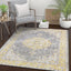 Tarifa Vintage Bohemian Medallion Yellow Machine Washable Rug NIL-01