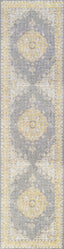 Tarifa Vintage Bohemian Medallion Yellow Machine Washable Rug NIL-01