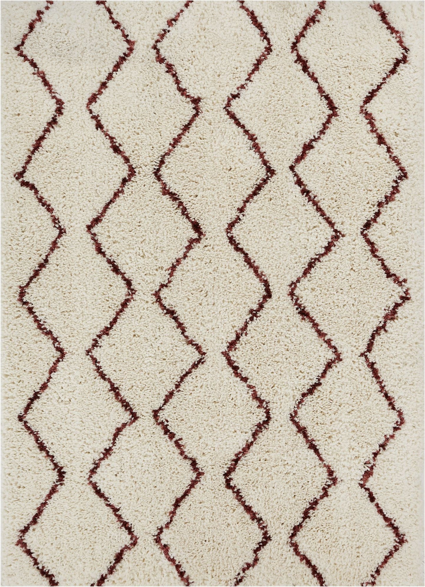 Wazuu Maroon Modern Moroccan Shag Rug NO-20