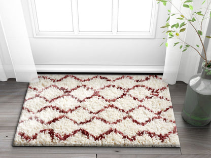 Wazuu Maroon Modern Moroccan Shag Rug NO-20