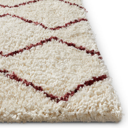 Wazuu Maroon Modern Moroccan Shag Rug NO-20