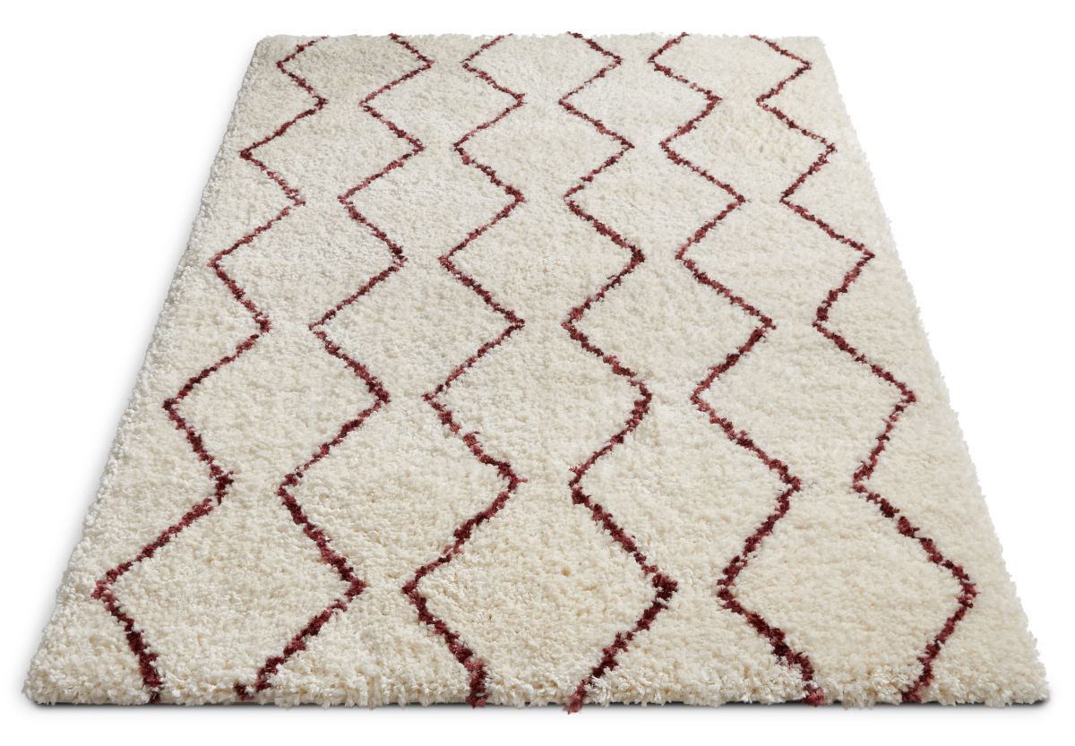 Wazuu Maroon Modern Moroccan Shag Rug NO-20