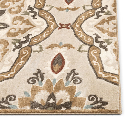 Dorit Traditional Mandala Beige High-Low Rug OR-32