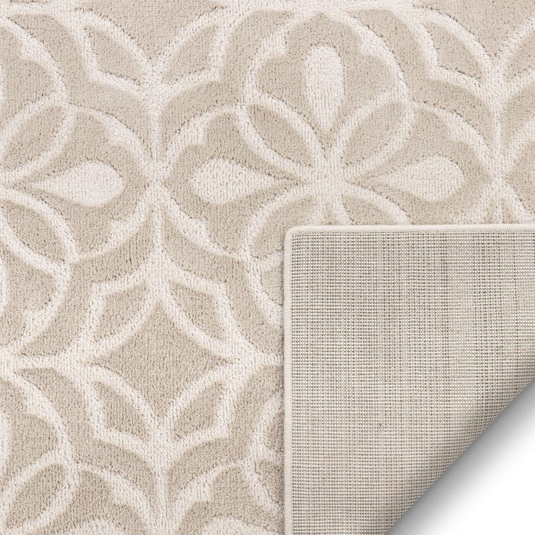 Clara Farmhouse Trellis Geometric Cream High-Low Rug OR-52