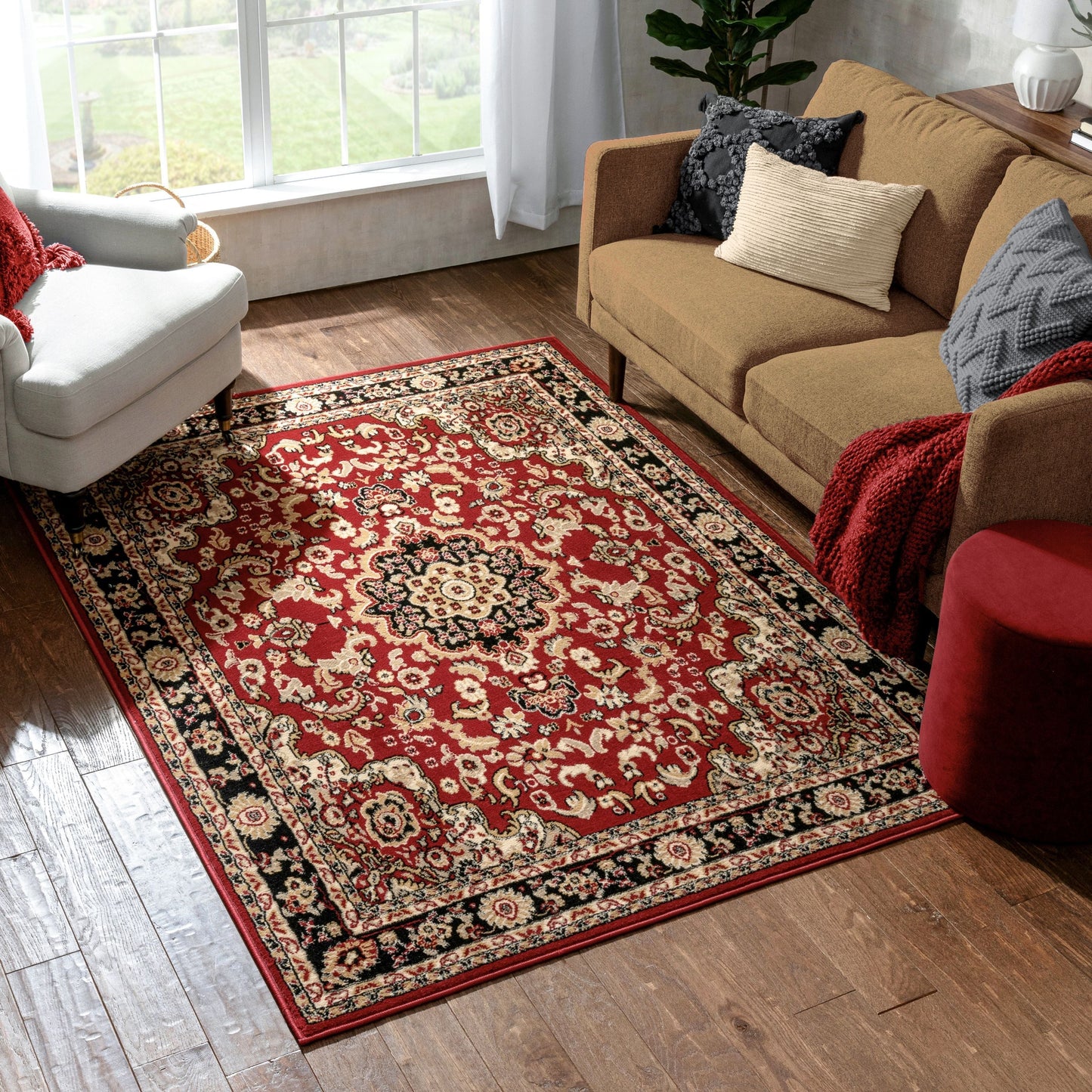 Nima Traditional Medallion Persian Red Rug PA-100