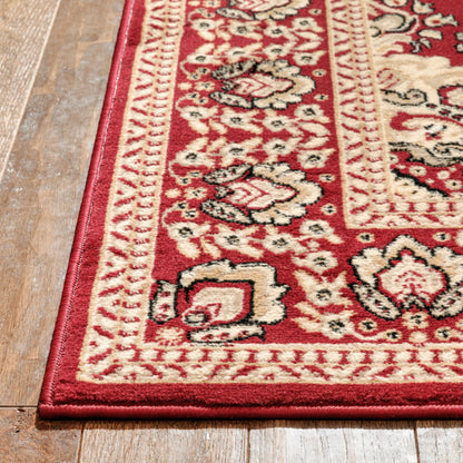 Malika Traditional Medallion Persian Floral Red Rug PA-110