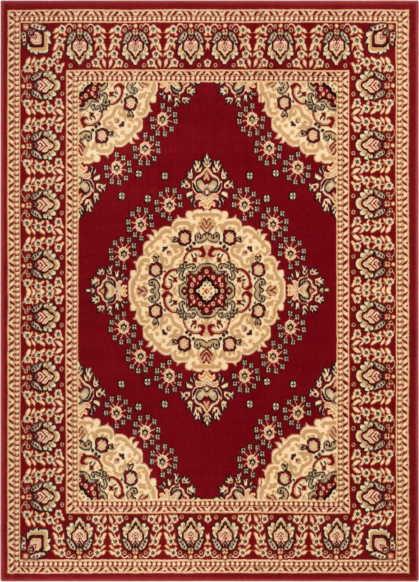 Malika Traditional Medallion Persian Floral Red Rug PA-110