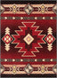 Dakota Tribal Aztec Southwestern Red Rug PA-120