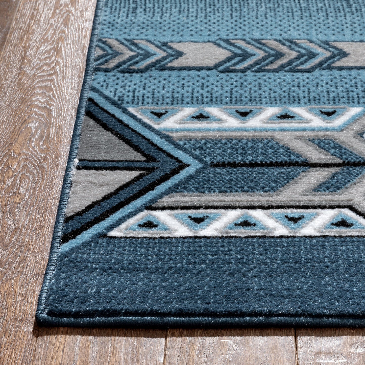 Dakota Tribal Aztec Southwestern Blue Rug PA-124