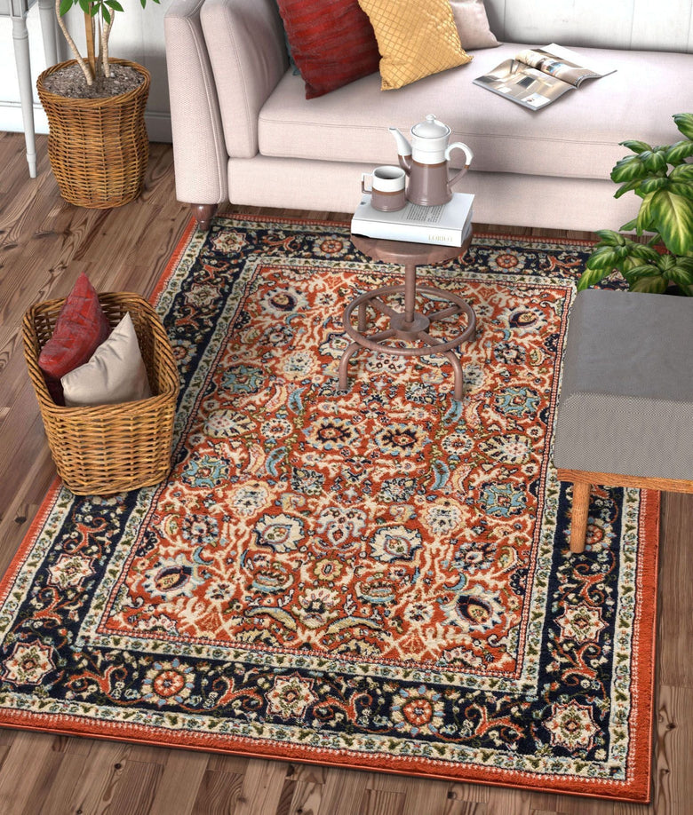 Tabriz Traditional Terracotta Rug-PA-19