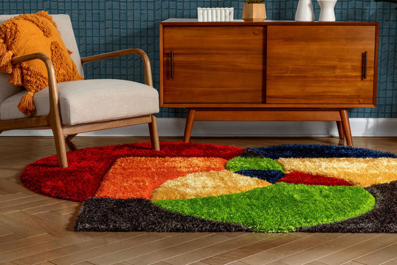 Gia Modern Geometric Shag Multi 3D Textured Thick & Soft Shag Rug PAB-31