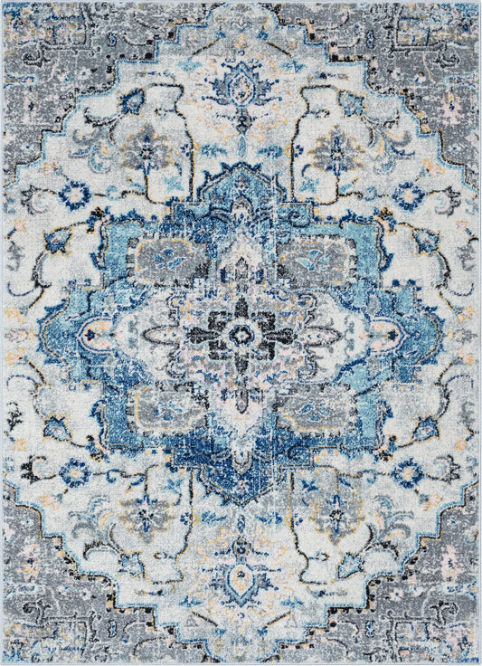 Taura Bohemian Oriental Perisan Light Blue Rug PAL-16