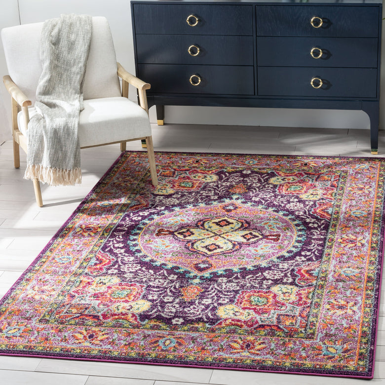 Payson Bohemian Oriental Perisan Purple Rug PAL-28
