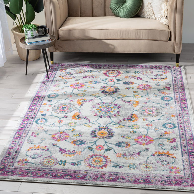 Arlette Bohemian Oriental Perisan Fuchsia Rug PAL-39