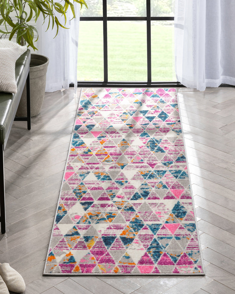 Keyla Modern Geometric Fuchsia Rug PAL-49