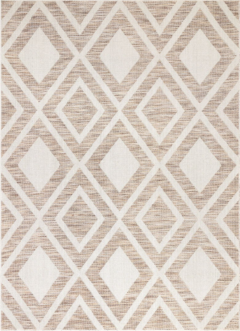 Brito Modern Bold Beige Flatweave Rug POR-42
