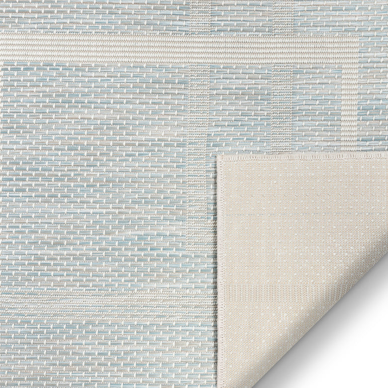 Ferro Modern Geometric Blue Flatweave Rug POR-66