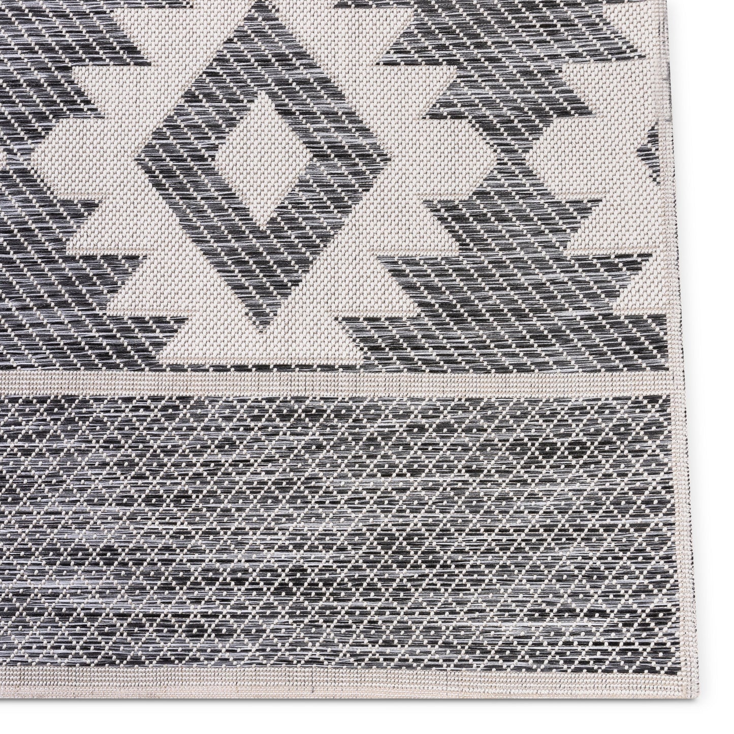 Prados Southwestern Geometric Grey Flatweave Rug POR-78