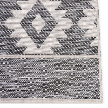 Prados Southwestern Geometric Grey Flatweave Rug POR-78