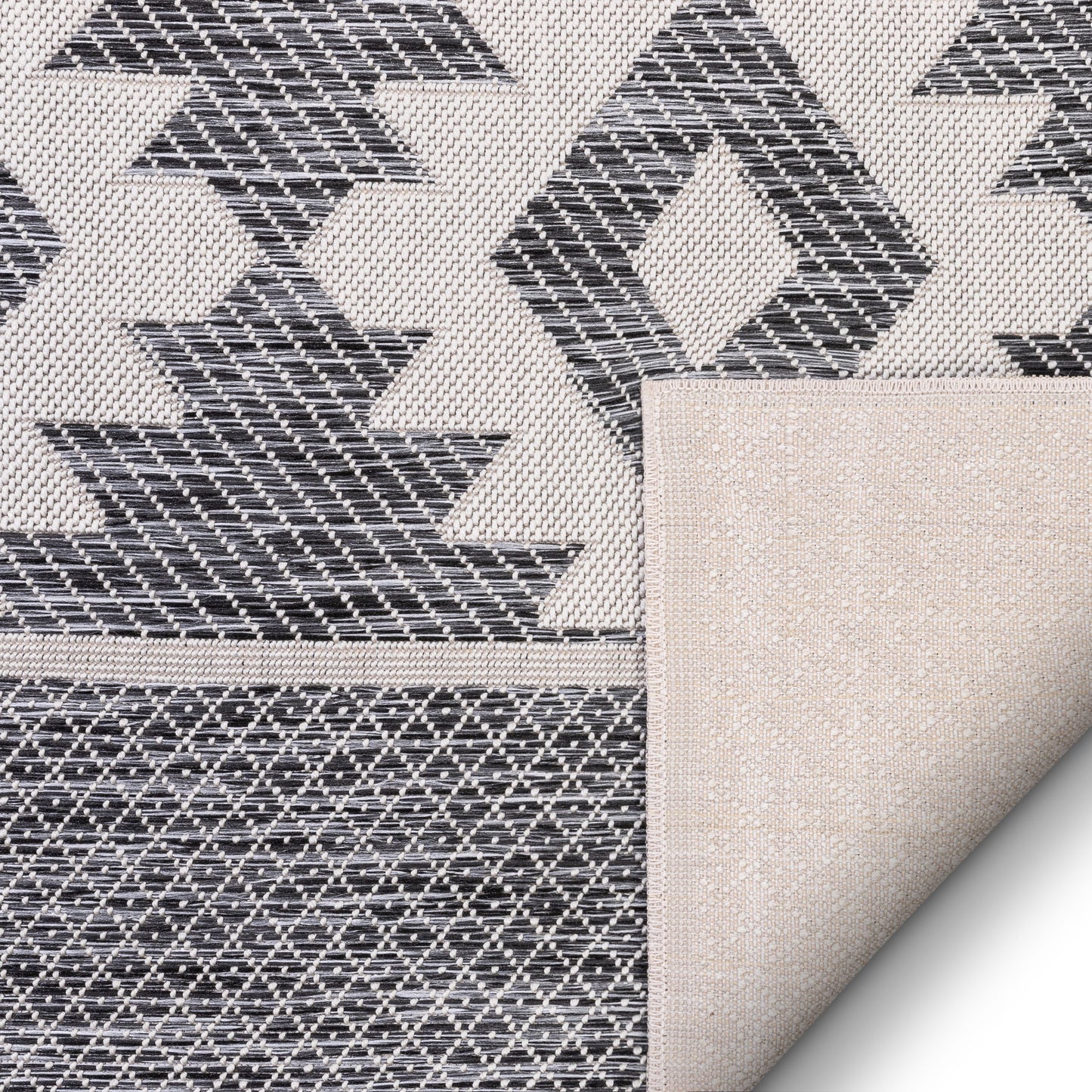 Prados Southwestern Geometric Grey Flatweave Rug POR-78