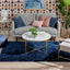 Chroma Glam Solid Ultra Soft Indigo Blue Multi-Textured Shimmer Pile Shag Rug RA-14
