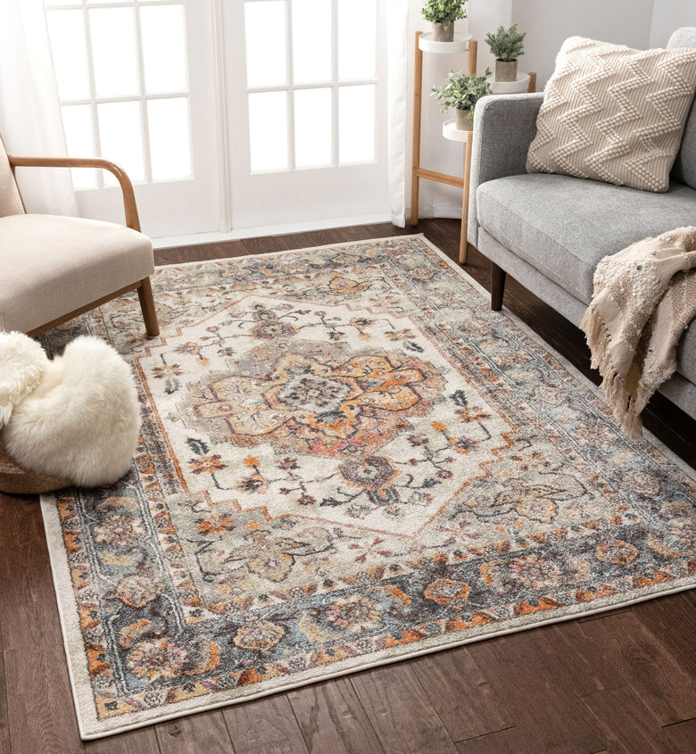 Carno Bohemian Eclectic Persian Beige Rug RO-122