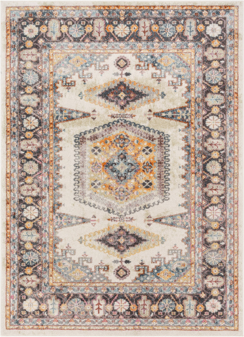 Roswell Bohemian Eclectic Aztec Beige Rug RO-162