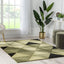 Rita Glam Geometric Triangles Green High-Low Rug RU-135