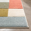 Addy Mid-Century Modern Geometric Squares Multi Distressed High-Low Rug RU-211