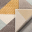 Otto Modern Geometric Boxes & Triangles Gold Blue Distressed High-Low Rug RU-274